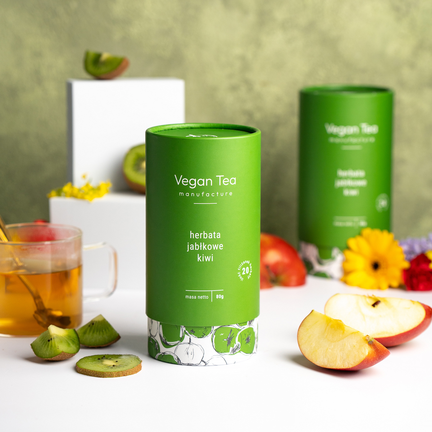 Vegan Tea - herbata zielona sypana Jabłkowe Kiwi 80 g