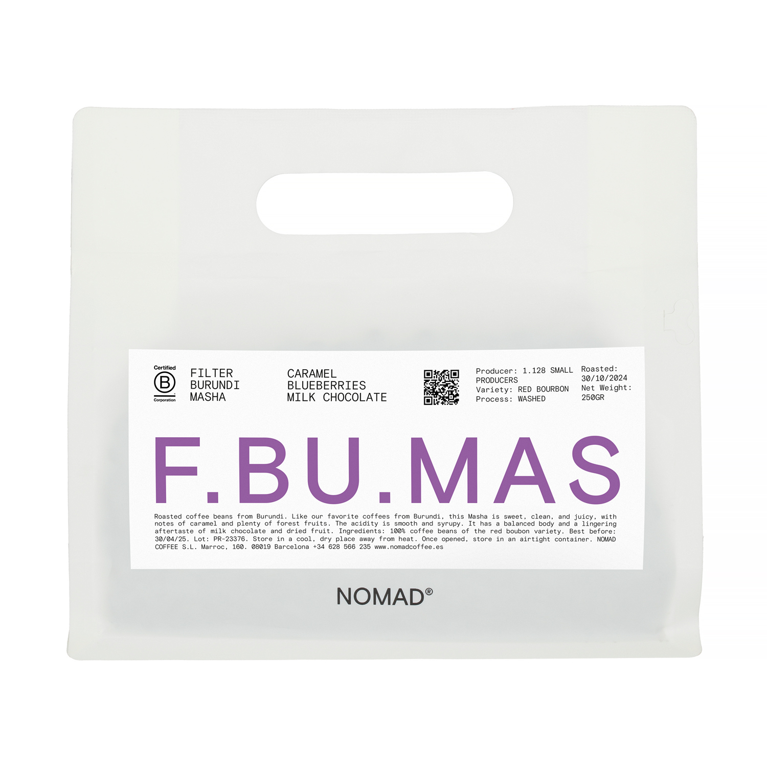 Nomad Coffee - Burundi Masha Washed Filter 250g