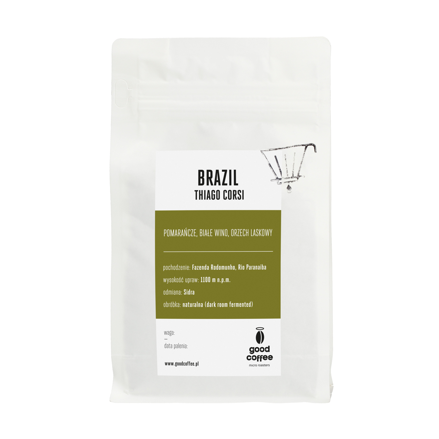 Good Coffee - kawa ziarnista Brazylia Thiago Corsi Sidra Natural Fermented Filter 250 g