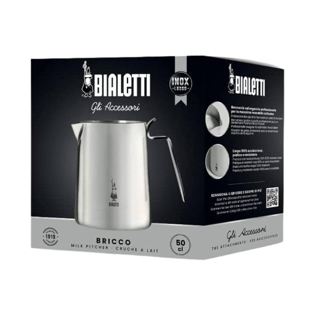 Bialetti - dzbanek do mleka 500 ml - Srebrny