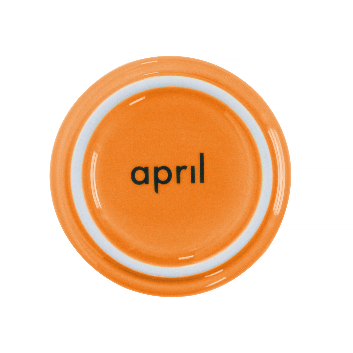 April - Kubek ceramiczny 200ml biało-pomarańczowy