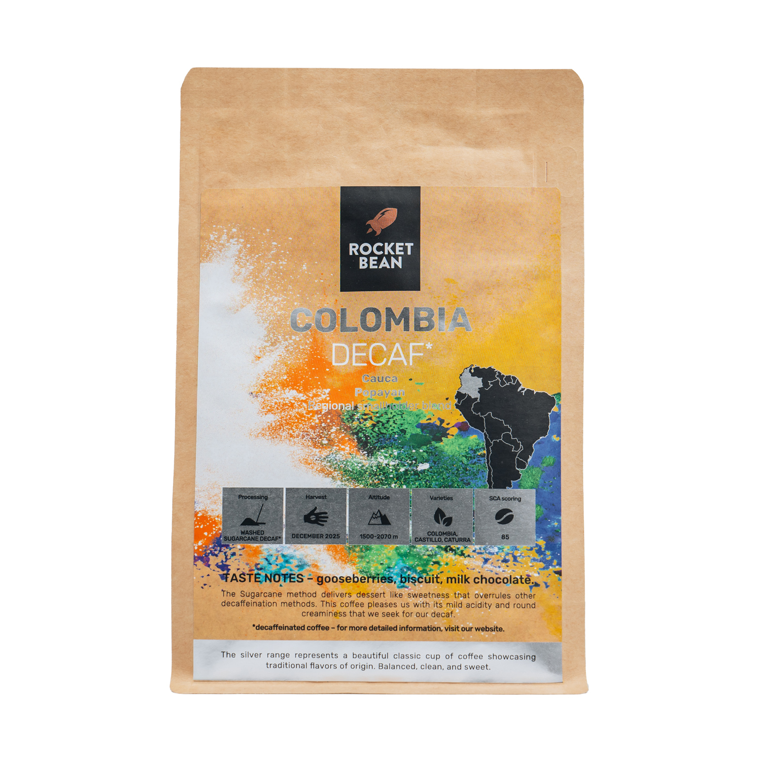 Rocket Bean - Kolumbia Cauca Decaf - Kawa bezkofeinowa Filter 200g