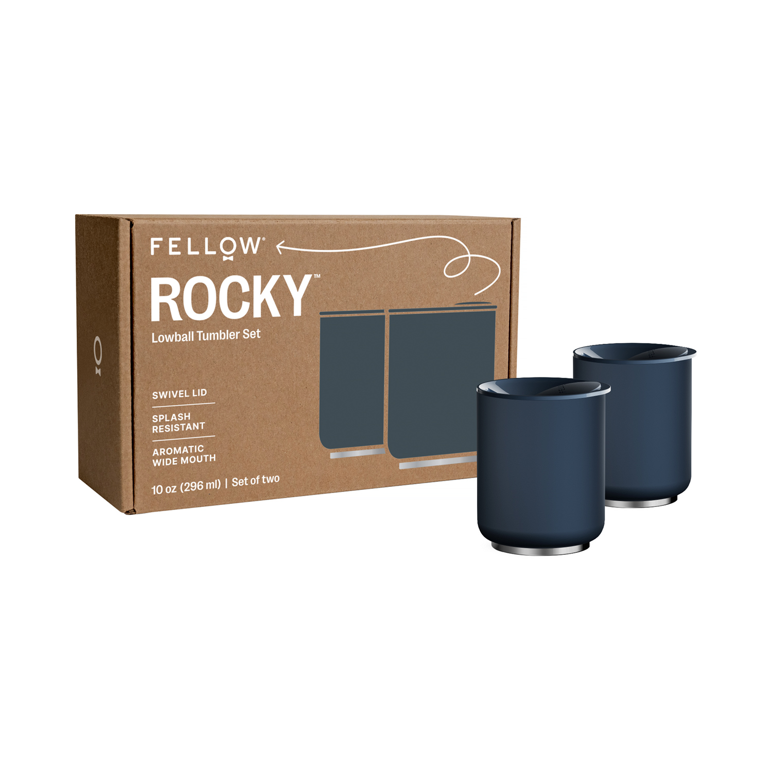 Fellow - Rocky Lowball Tumbler - Zestaw 2 kubków termicznych - Granatowy 295 ml