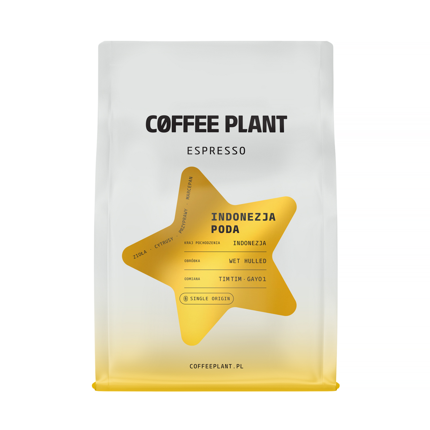 COFFEE PLANT - kawa ziarnista Świąteczna Indonezja Poda Wet Hulled Espresso 250 g