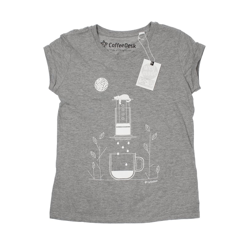 Coffeedesk AeroPress Women's Grey T-shirt - XL