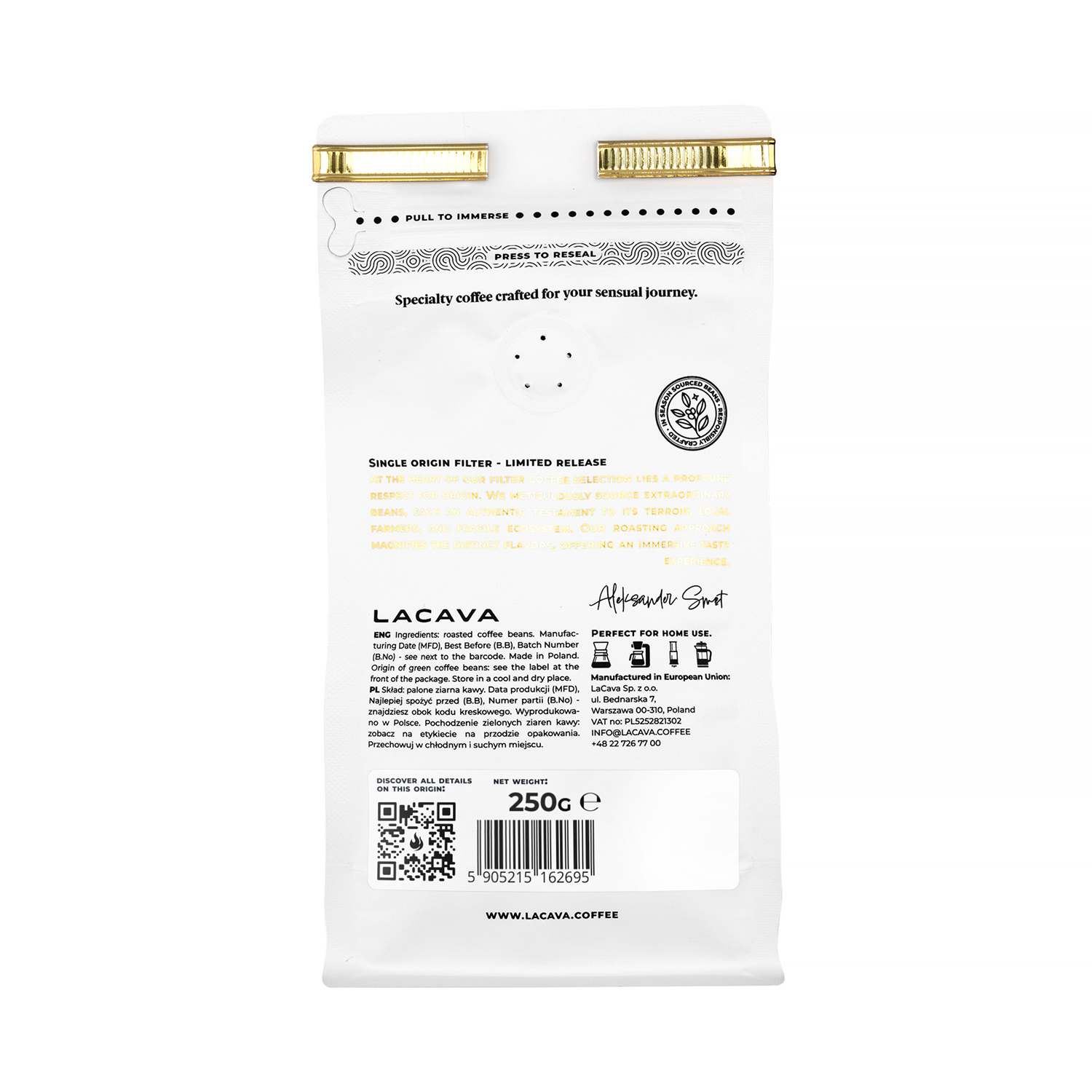 LaCava - kawa ziarnista Tanzania Ngila Estate Fermented Washed Filter 250 g