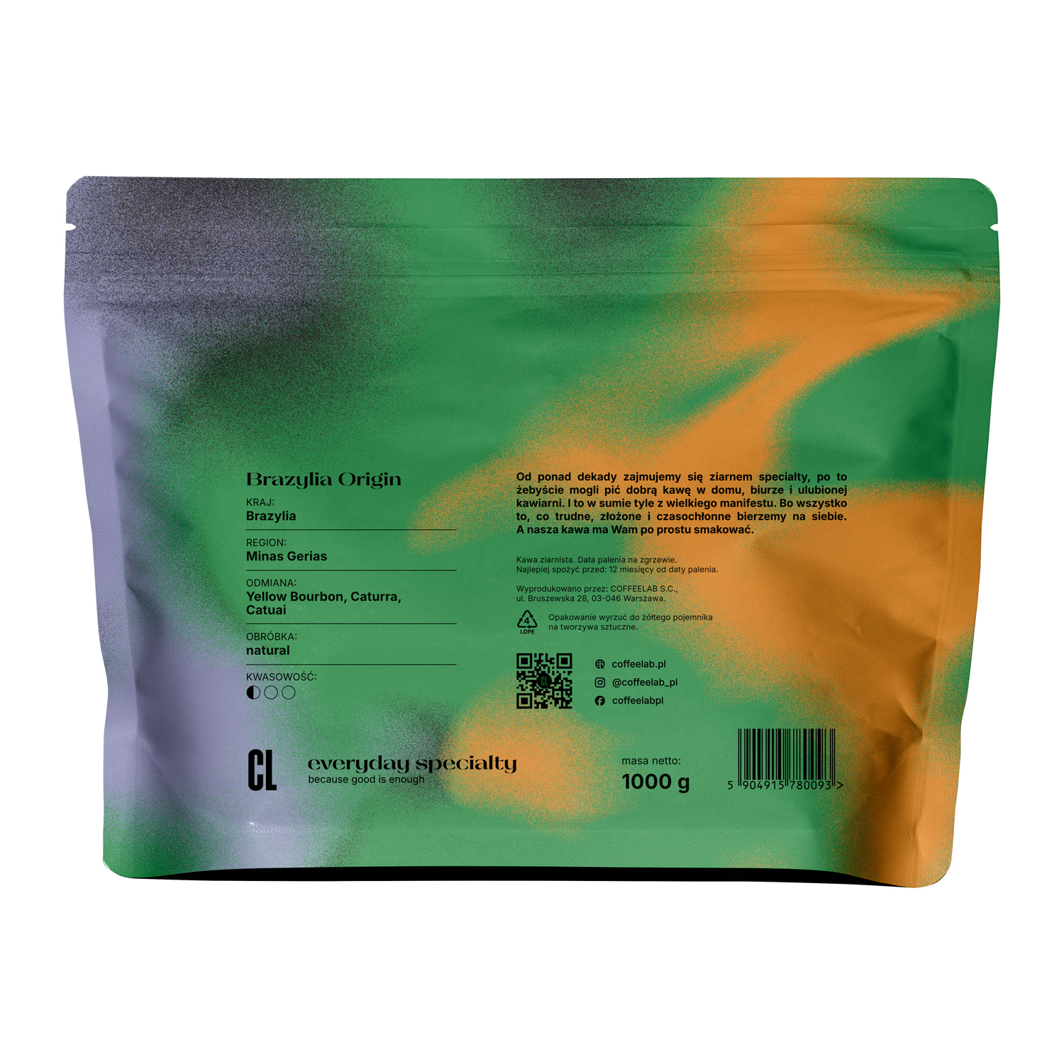COFFEELAB - kawa ziarnista Brazylia Santos Espresso 1 kg