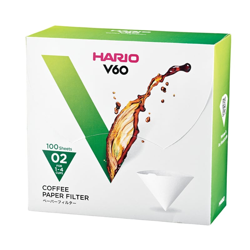 Hario - Filtry papierowe białe - V60-02 - 100 Sztuk