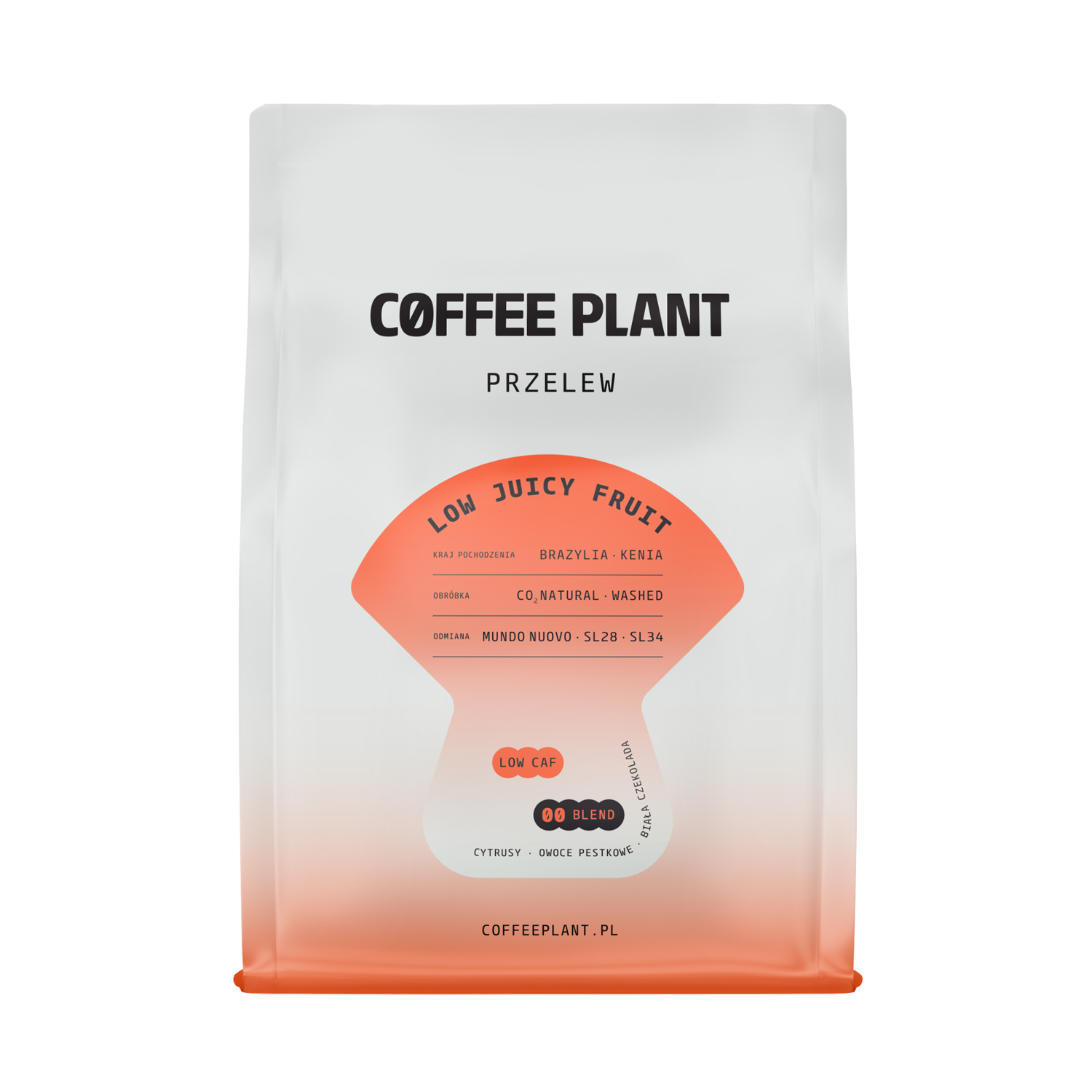 COFFEE PLANT - kawa ziarnista niskokofeinowa LOW Juicy Fruit Filter 250 g