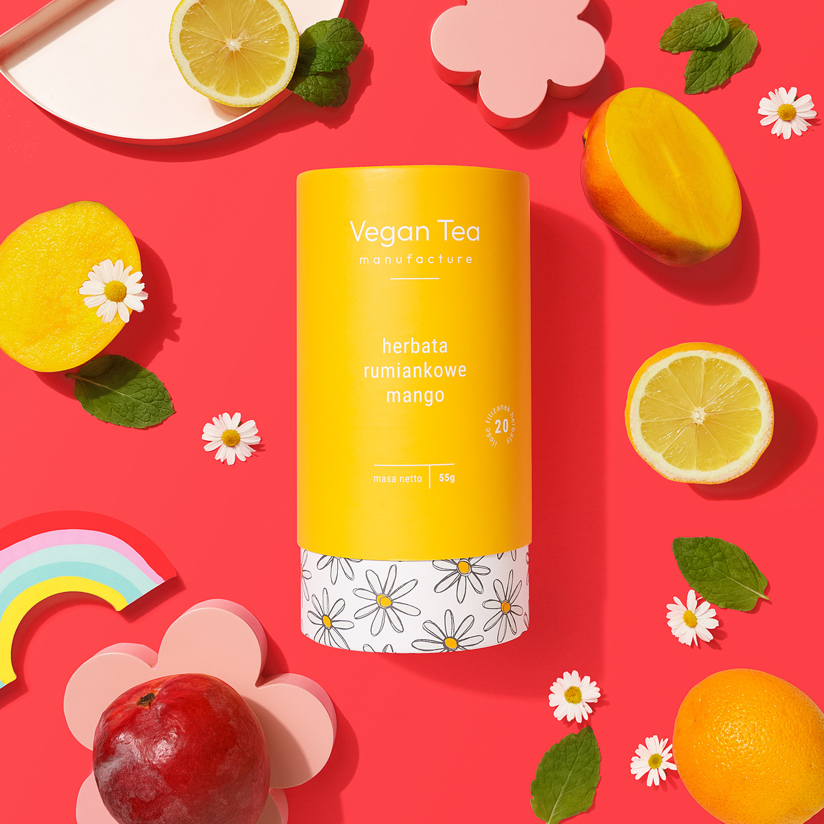 Vegan Tea - napar ziołowo-owocowy sypany Rumiankowe Mango 55 g