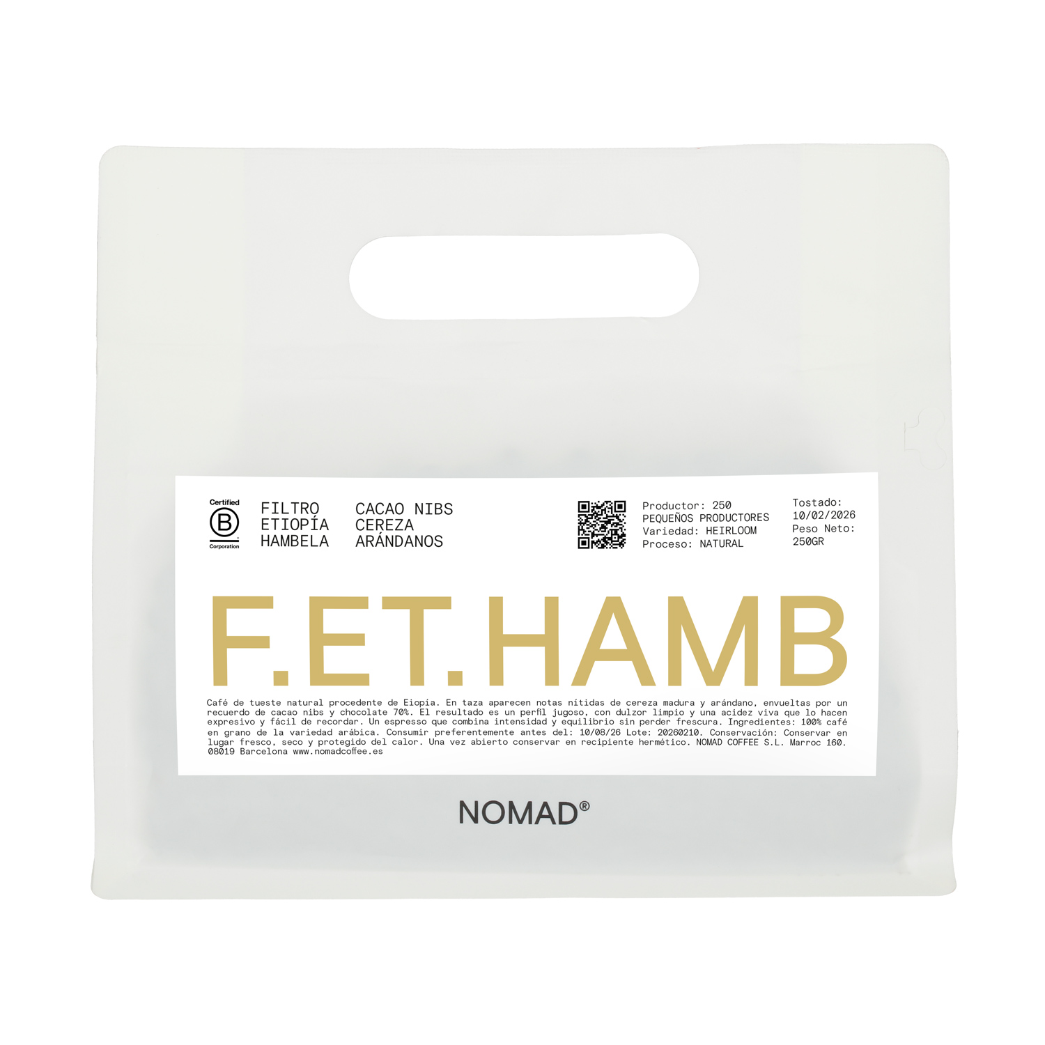 Nomad Coffee - Ethiopia Hambela Natural Filter 250g