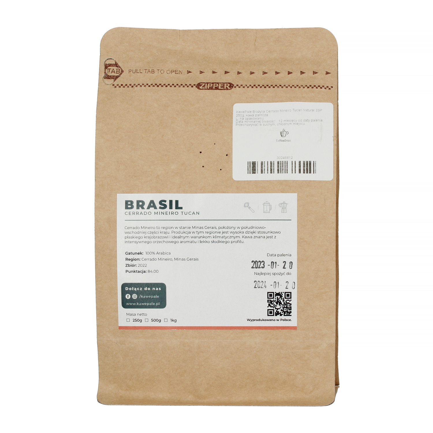 KawePale - Brazylia Cerrado Mineiro Tucan Espresso 250g