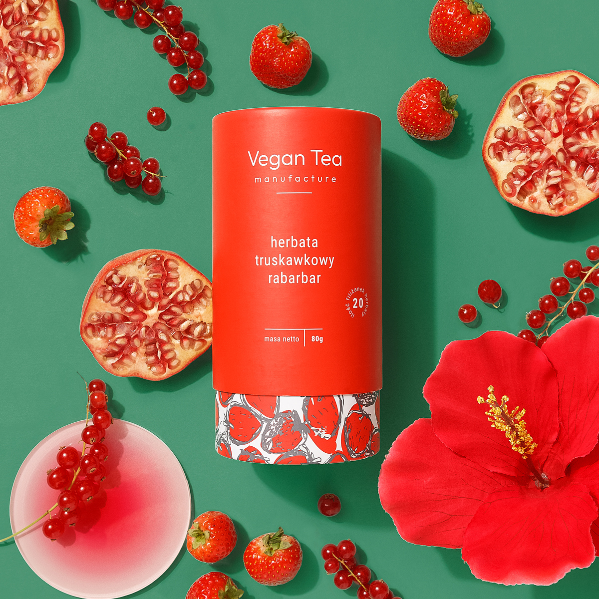 Vegan Tea - floral and fruit infusion Strawberry Rhubarb - Loose Tea 80 g