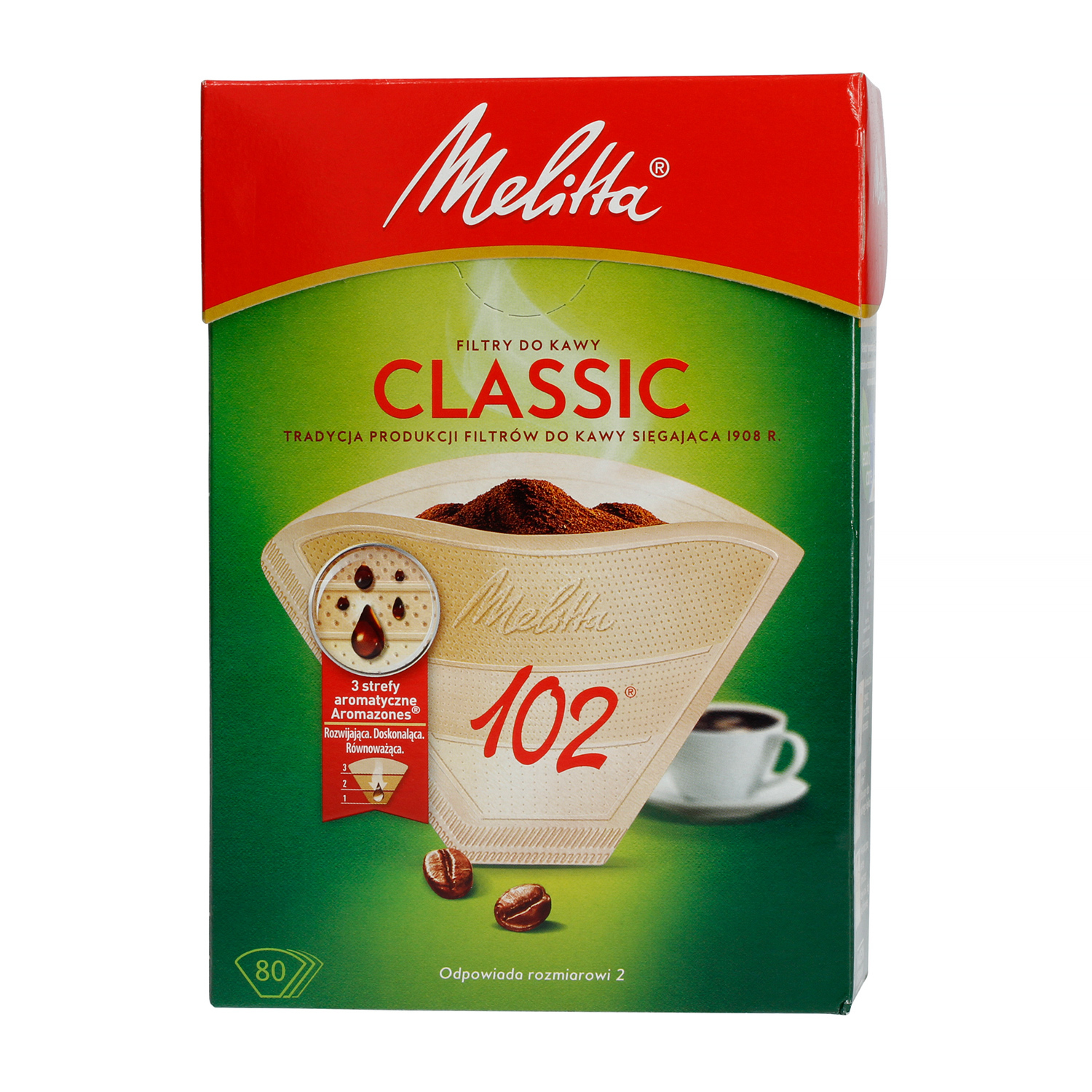 Melitta - Papierowe filtry do kawy 102 - Classic - 80 sztuk (outlet)