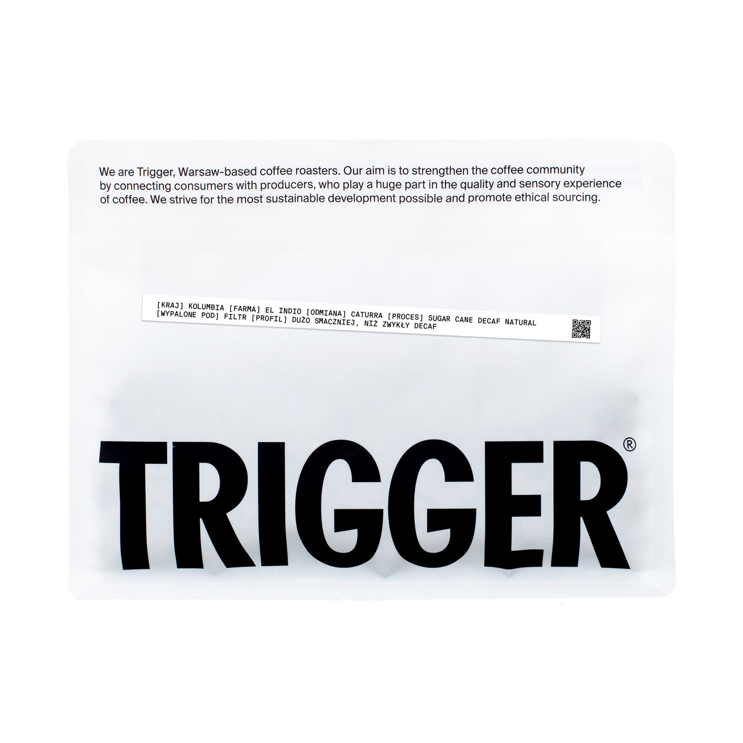 Trigger - kawa ziarnista bezkofeinowa Kolumbia El Indio Natural Filter 250 g