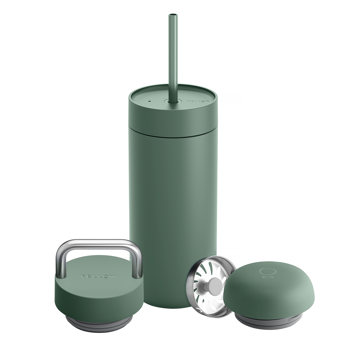 Fellow - Carter Move Mug 3 in 1 - Insulated Mug + 3 Lids Smoke Green 473ml