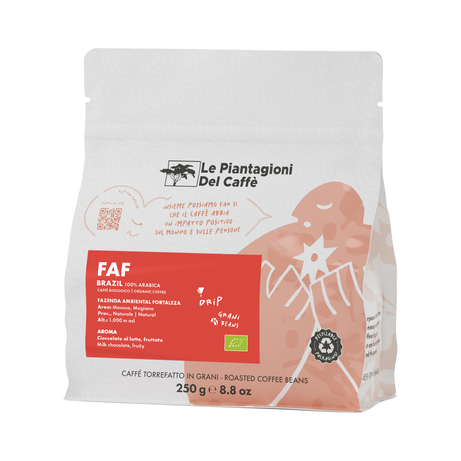Le Piantagioni del Caffe - kawa ziarnista Brazylia FAF Filter EKO 250 g