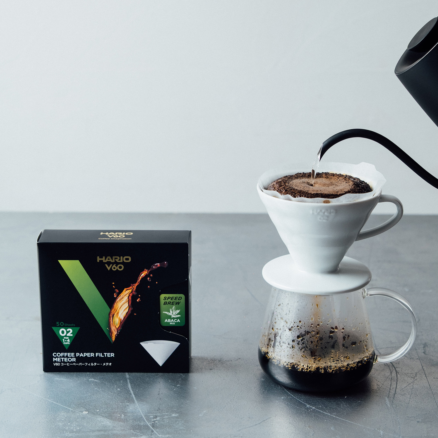 Hario - Filtry papierowe Meteor - V60-02 - 50 sztuk