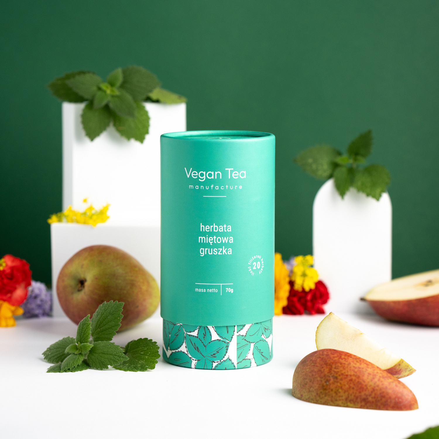 Vegan Tea - floral and fruit infusion Mint Pear - Loose Tea 70 g