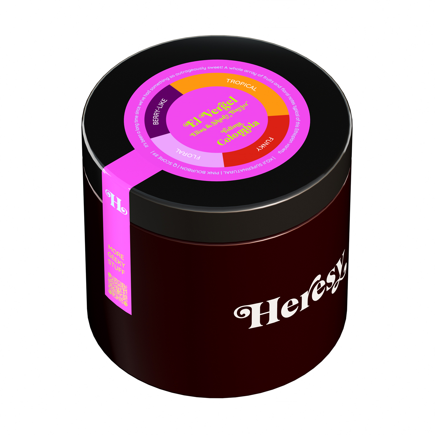 Heresy - kawa ziarnista Kolumbia El Vergel Koji Supernatural Pink Bourbon Filter 252 g