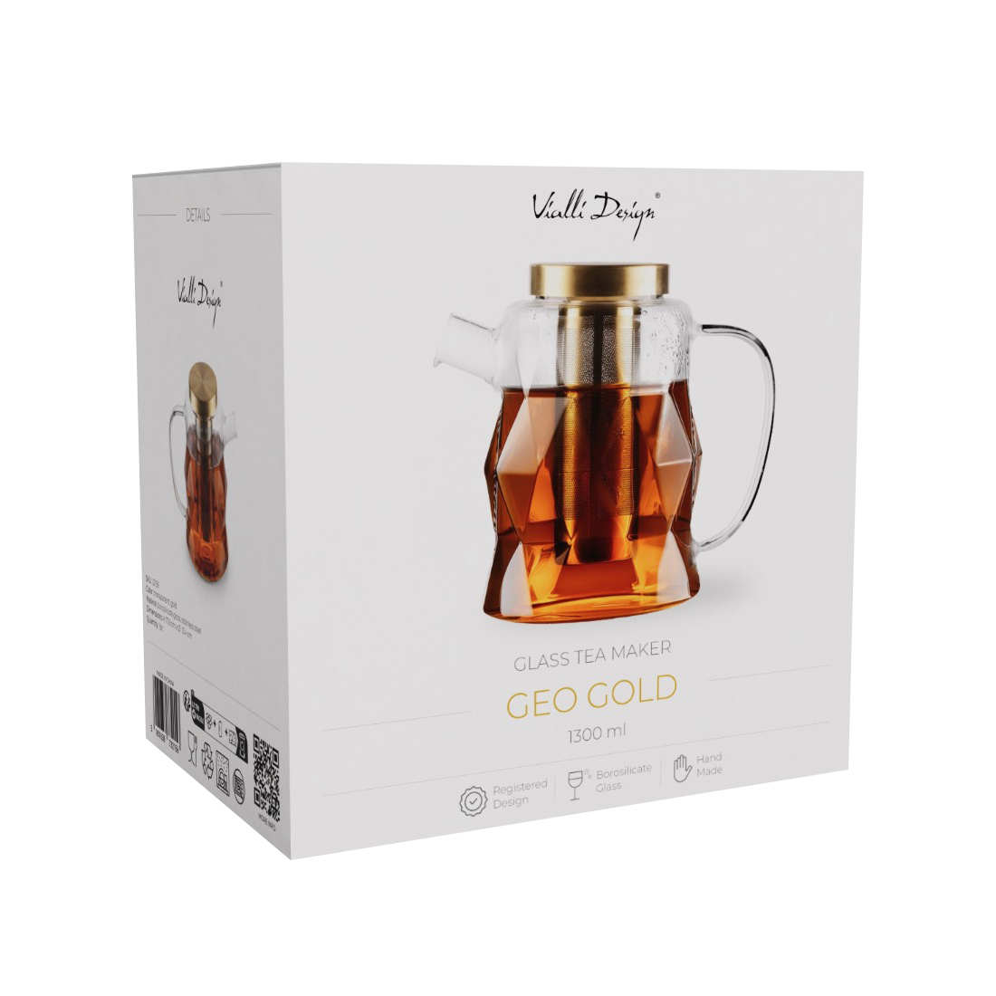 Vialli Design - Zaparzacz do herbaty Geo Gold 1300 ml