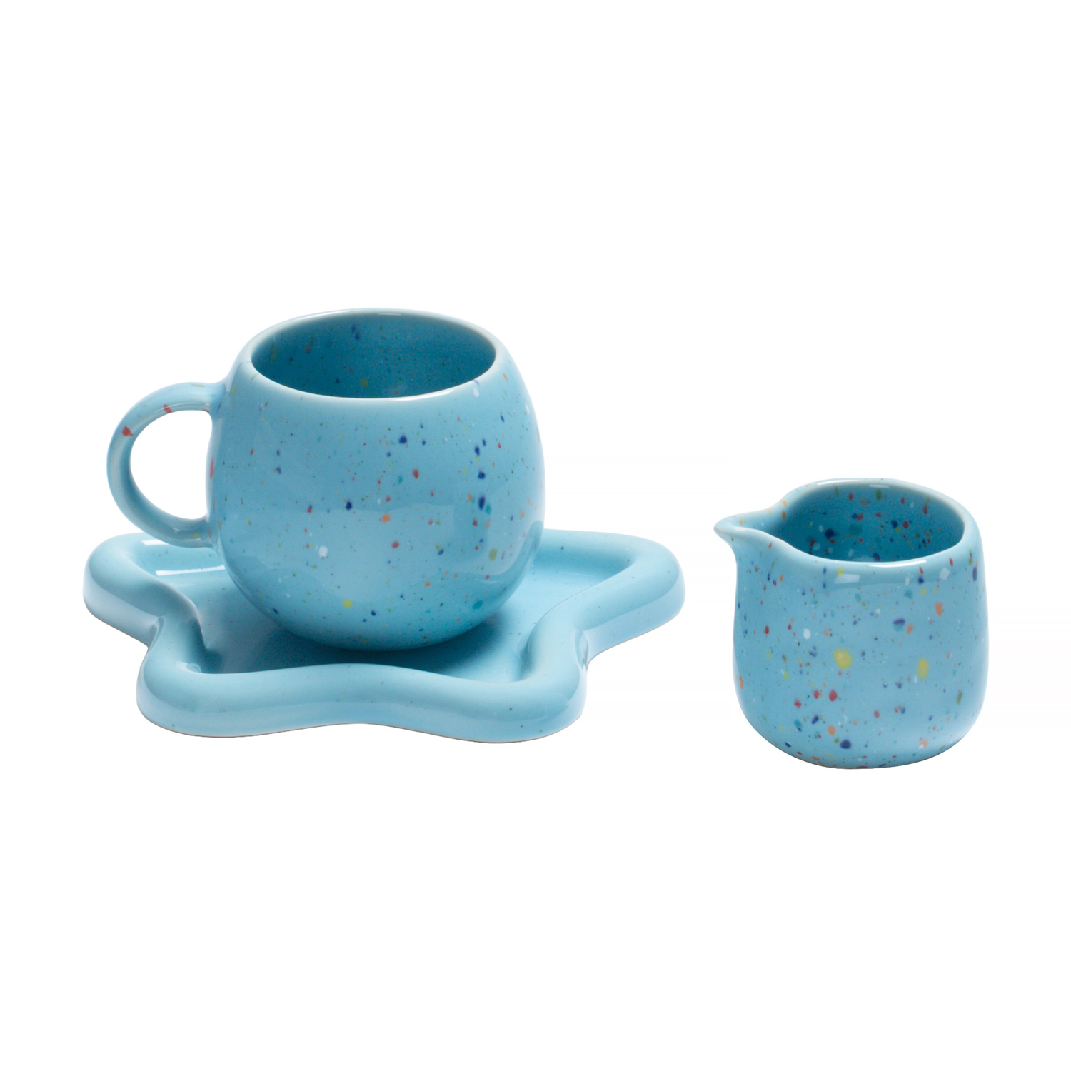 Egg Back Home - Magic Breakfast Set - Mug 250 ml + Tray + Milk Jug 110 ml Blue