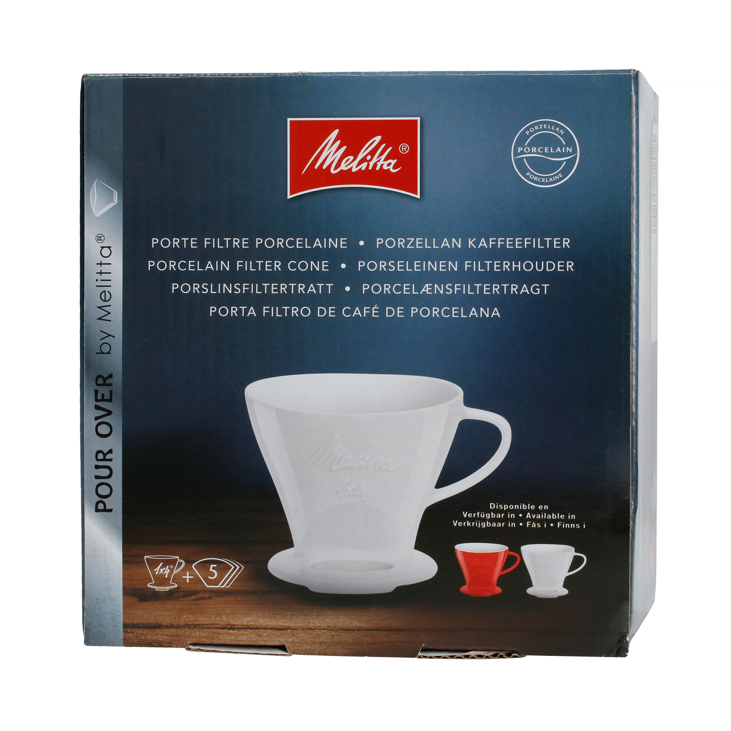 Melitta porcelanowy dripper do kawy 1x4 - Biały