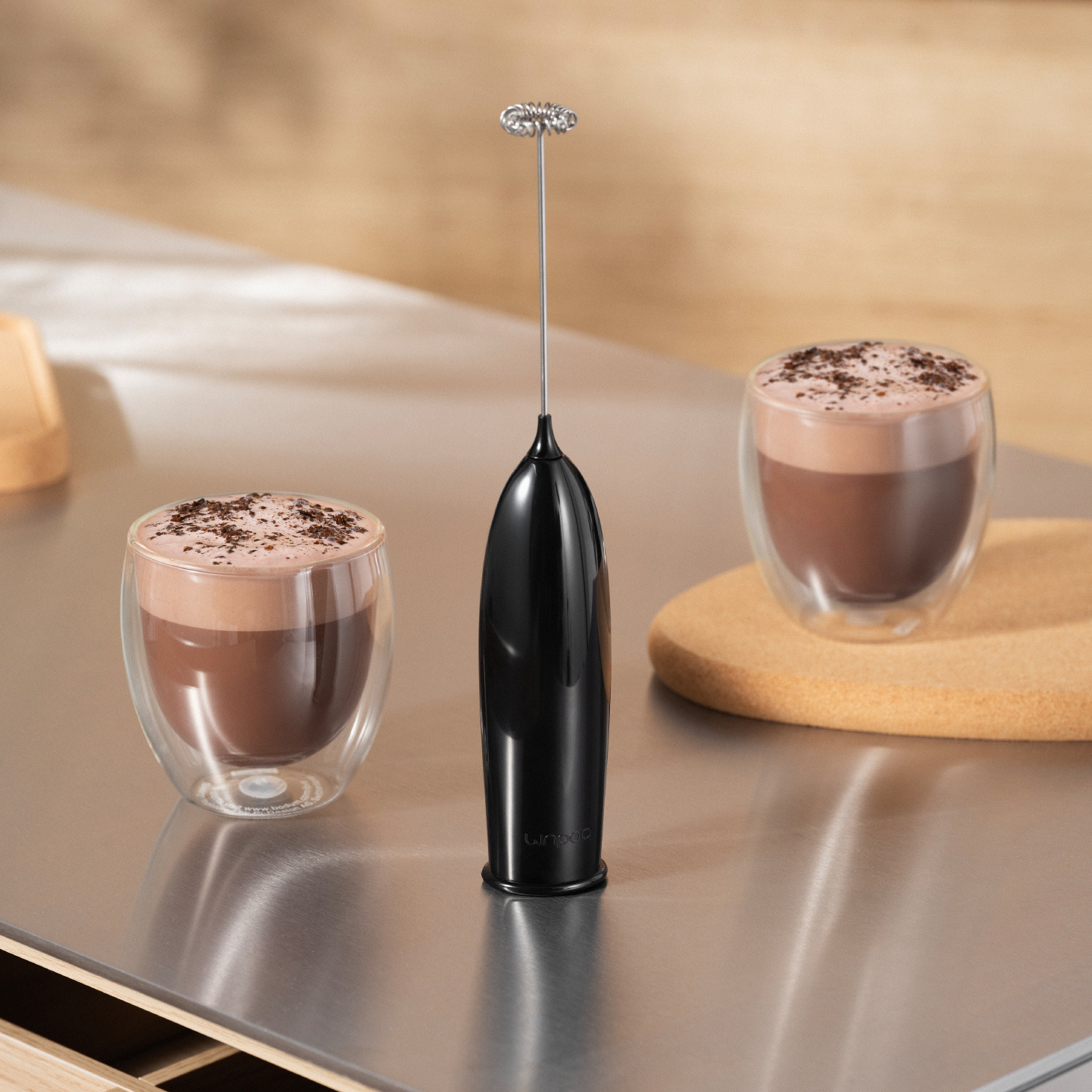 Bodum - Ręczny spieniacz Schiuma USB Czarny