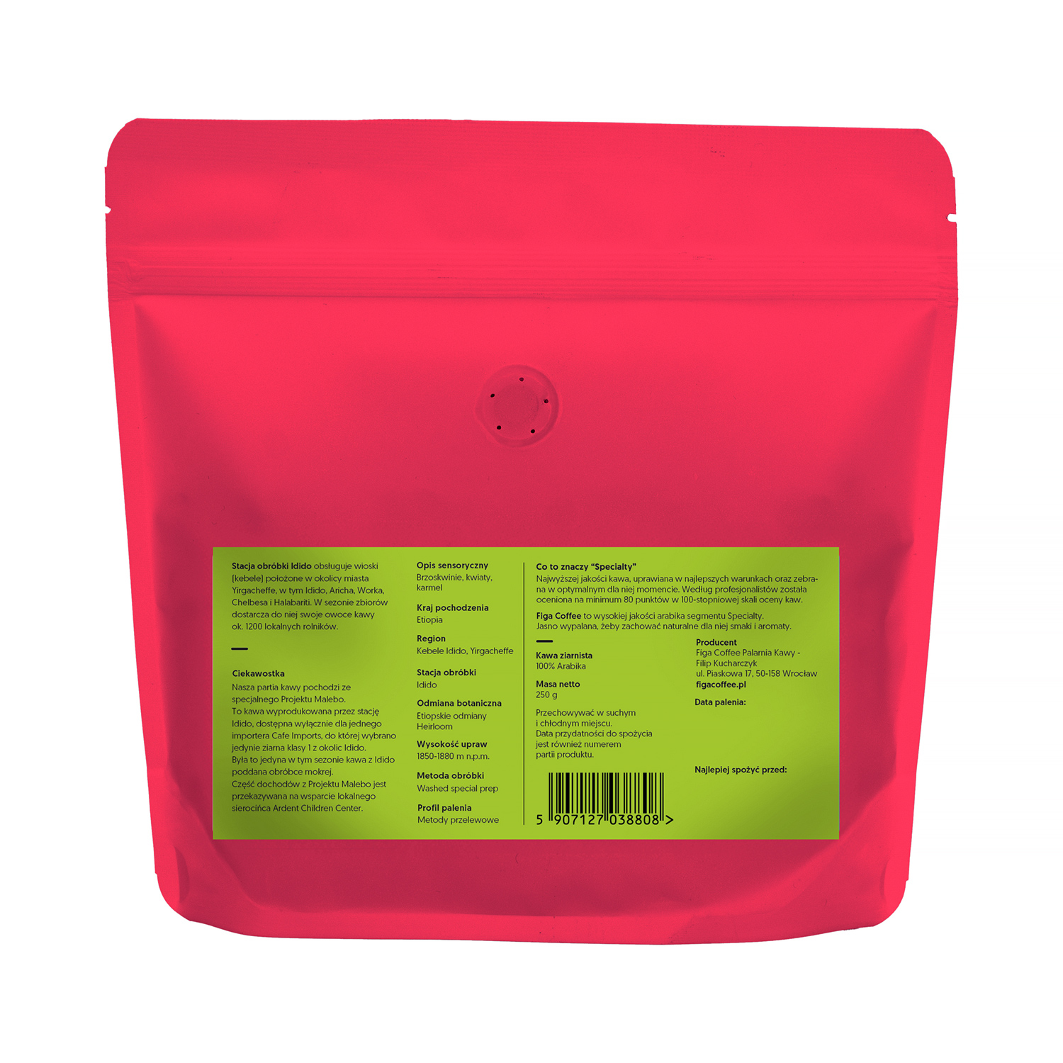 Figa Coffee - kawa ziarnista Etiopia Idido Malebo Project Washed Special Prep Filter 250 g