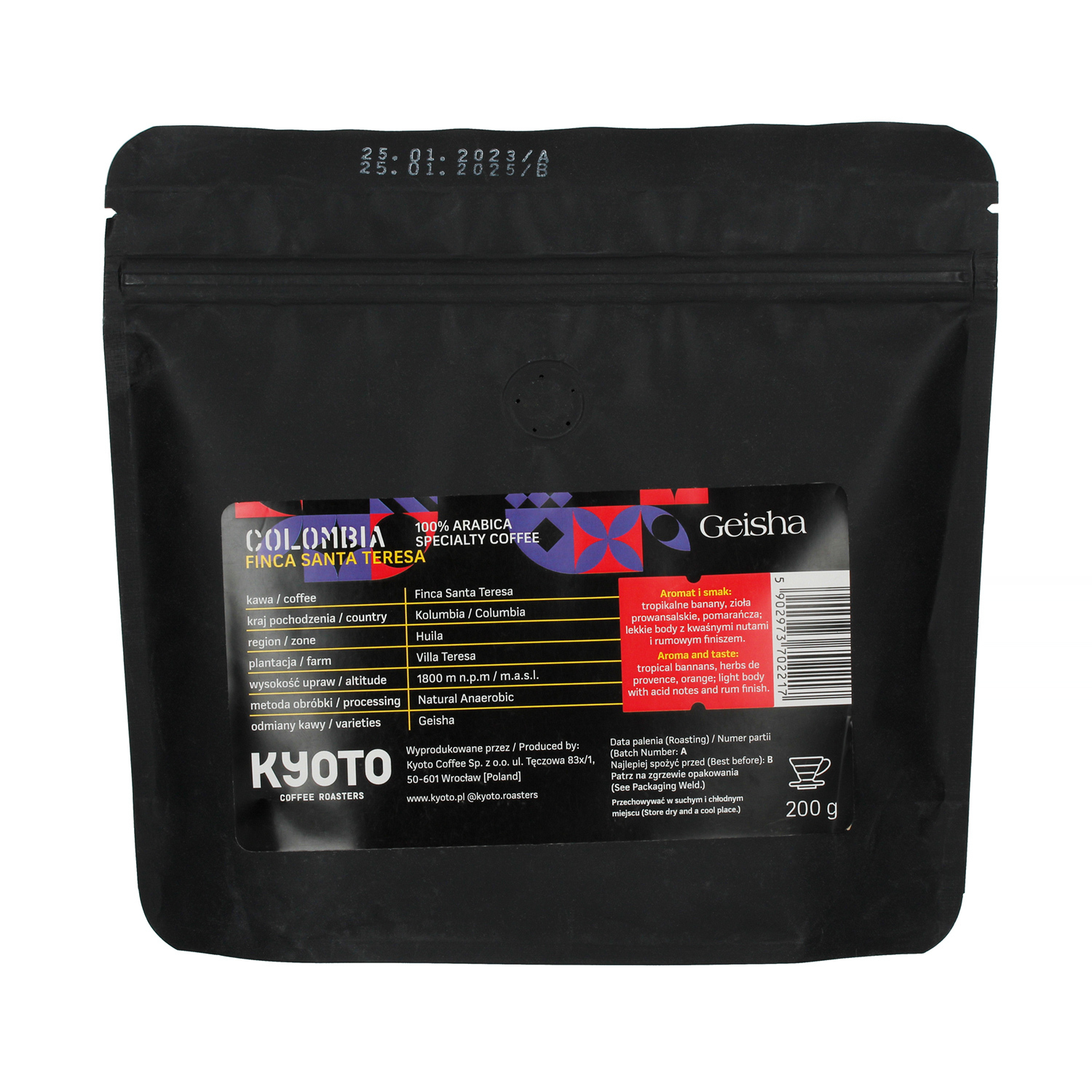 KYOTO - Kolumbia  Finca Santa Teresa Geisha Filter 200g