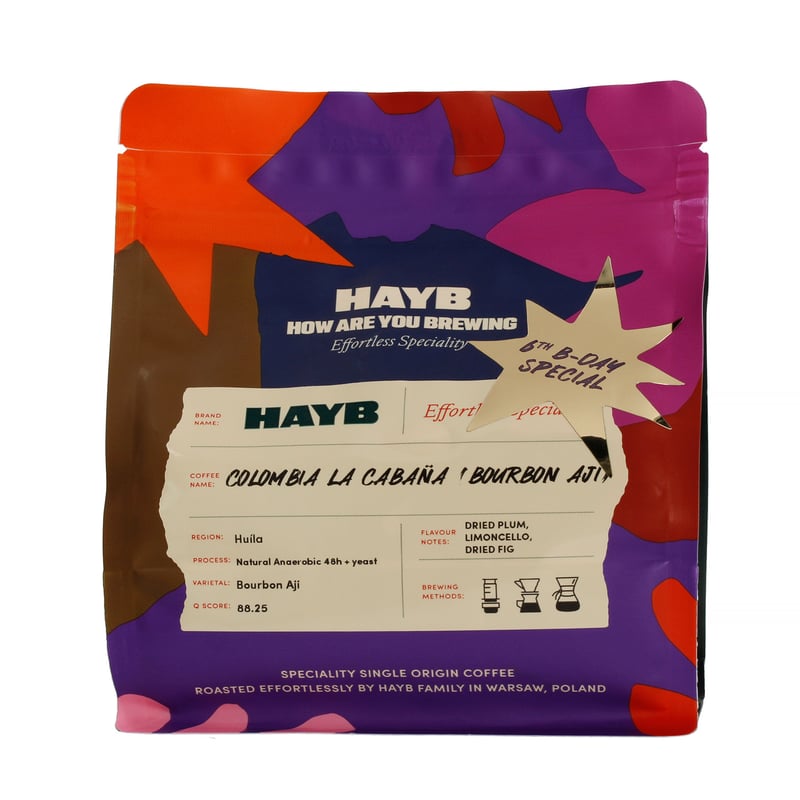 HAYB - Colombia La Cabana Bourbon Aji Natural Anaerobic + Yeast Filter 250g