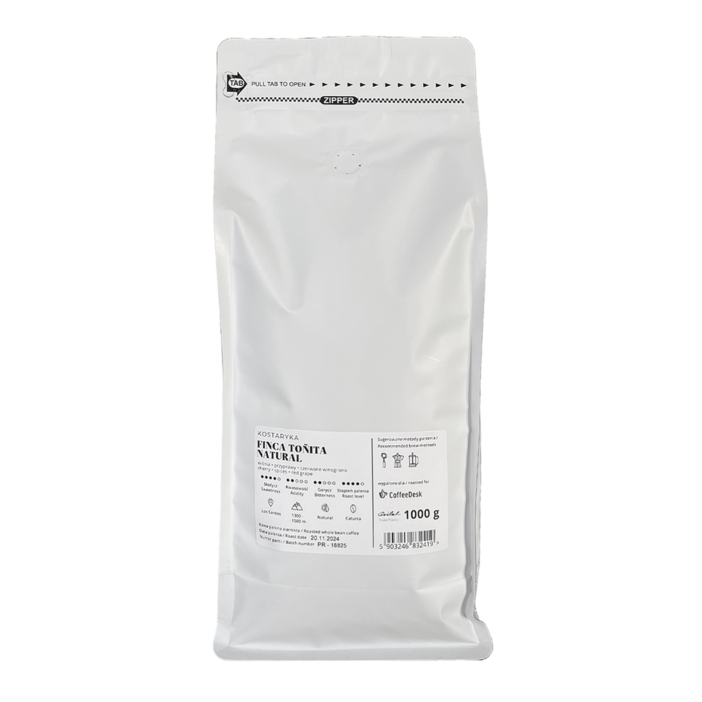 Hard Beans - Kostaryka Finca Tonita Natural Espresso 1kg