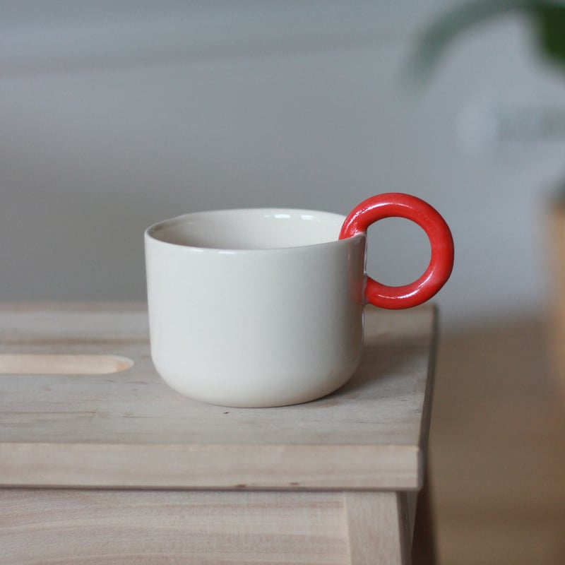 Ceramics 36 - 365 Ceramic Cup 200ml Red Cup Holder