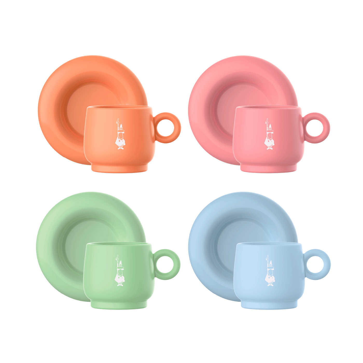 Bialetti - Fruit Vibes - zestaw 4 filiżanek 60ml ze spodkami