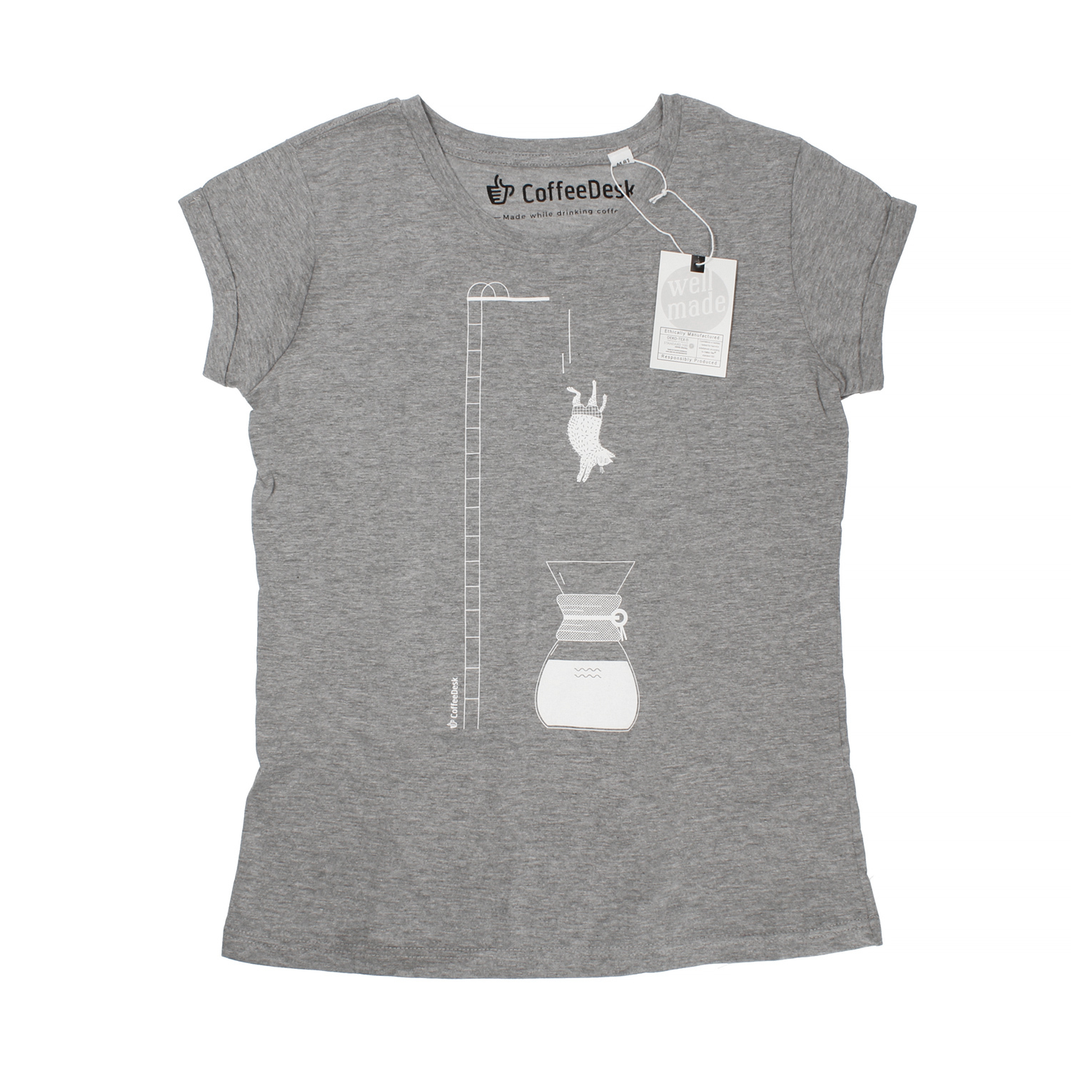 Coffeedesk Chemex Women's Grey T-shirt - L