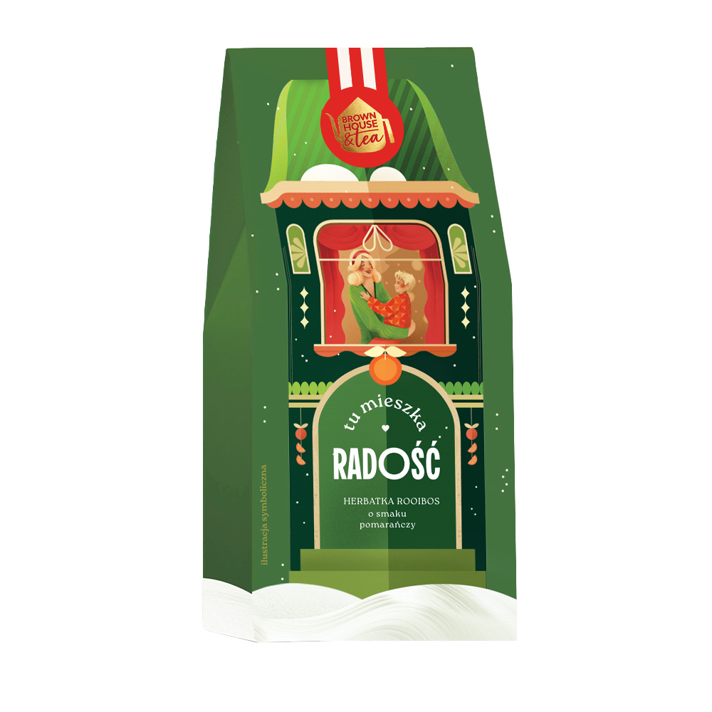 Brown House & Tea - Herbatka rooibos o smaku pomarańczy Tu Mieszka RADOŚĆ 60 g