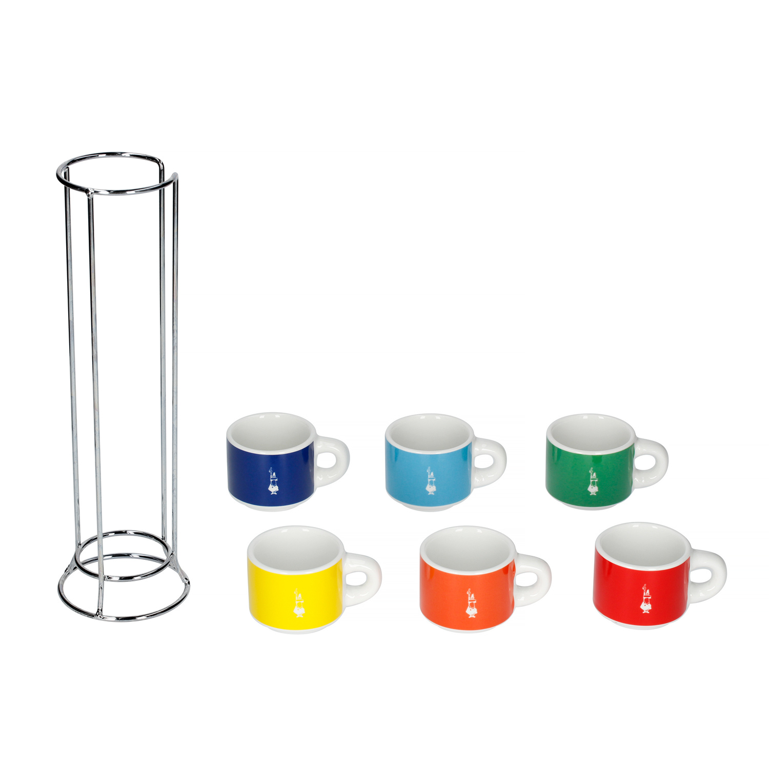 Bialetti Color - Set of 4 Espresso Cups with Stand - Multicolor