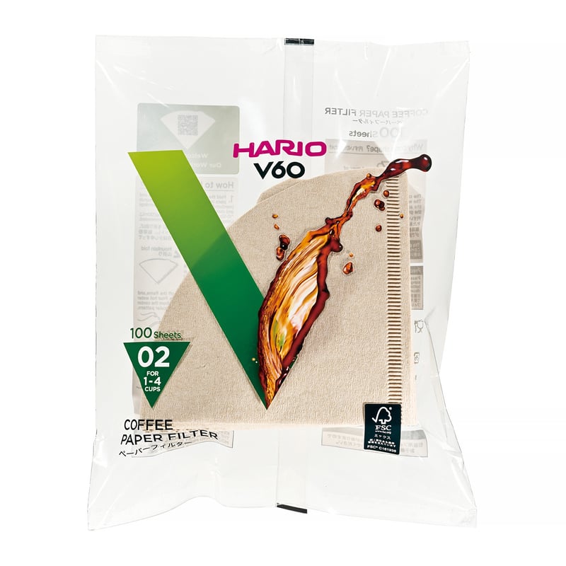 Hario Misarashi Brown Paper Filters - V60-02 - 100 Pieces