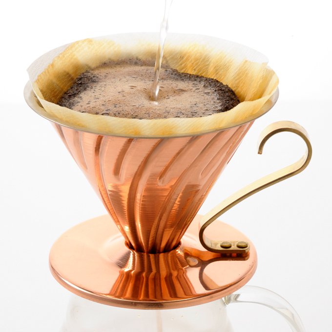 Hario metalowy Drip V60-02 miedziany-złoty