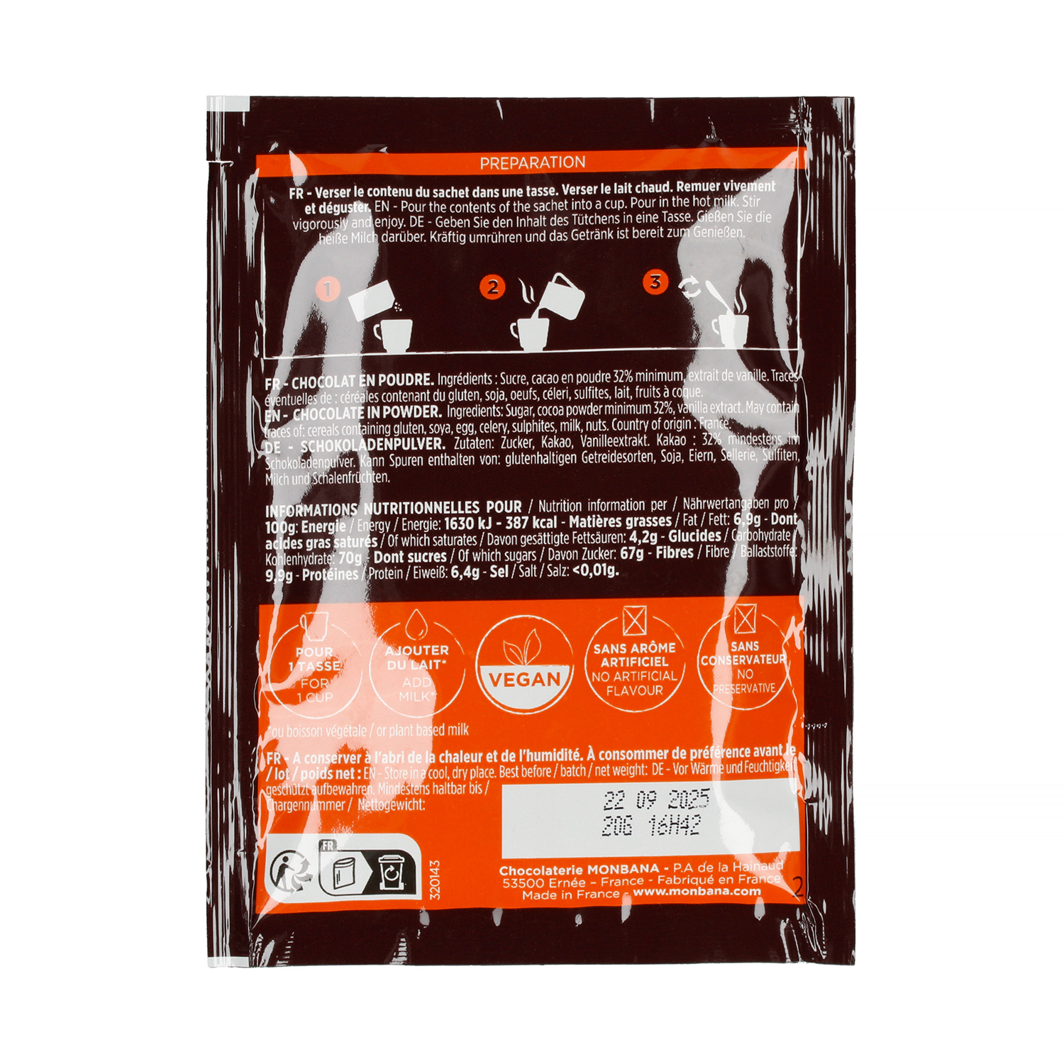 Monbana - Tradition Salon de The Chocolate - Sachet 20g