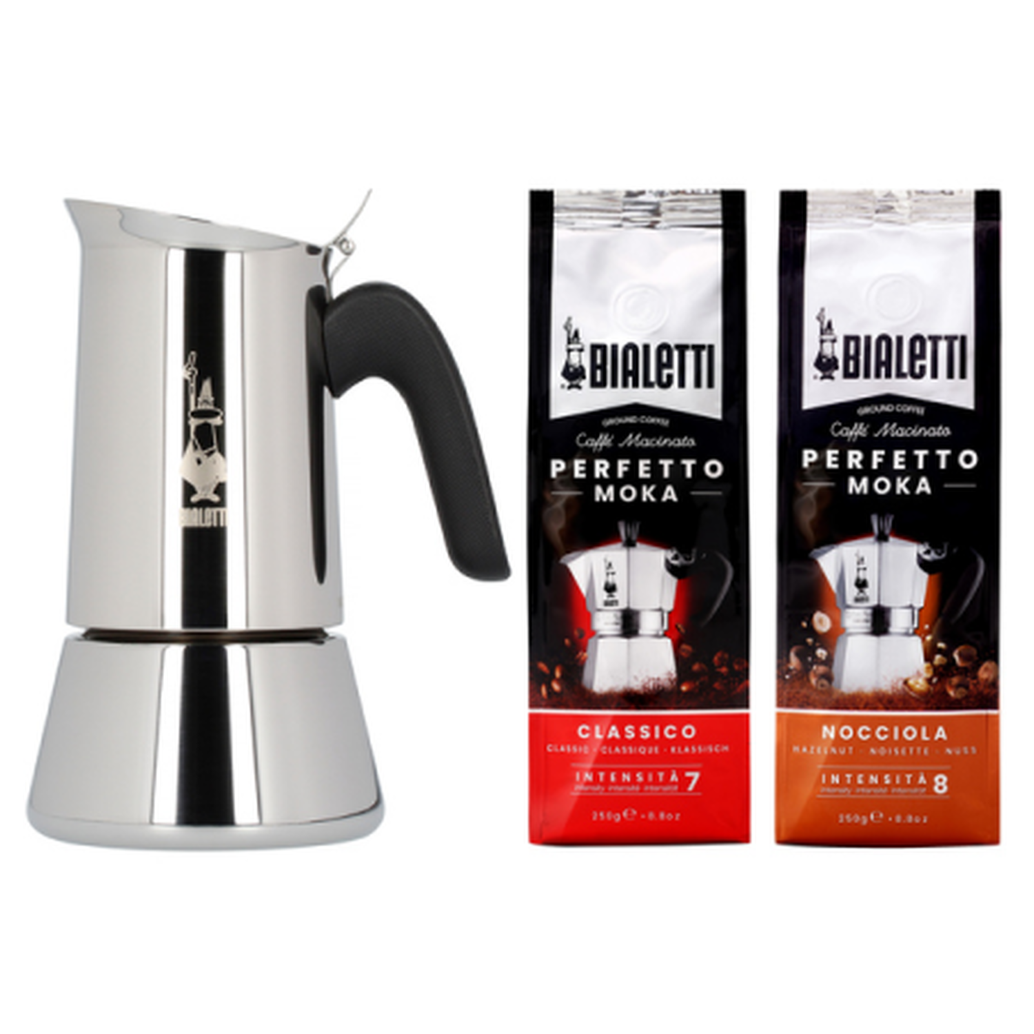 Bialetti - Set: Venus 6tz Coffee Maker + Nocciola Coffee 250 g + Classico Coffee 250 g