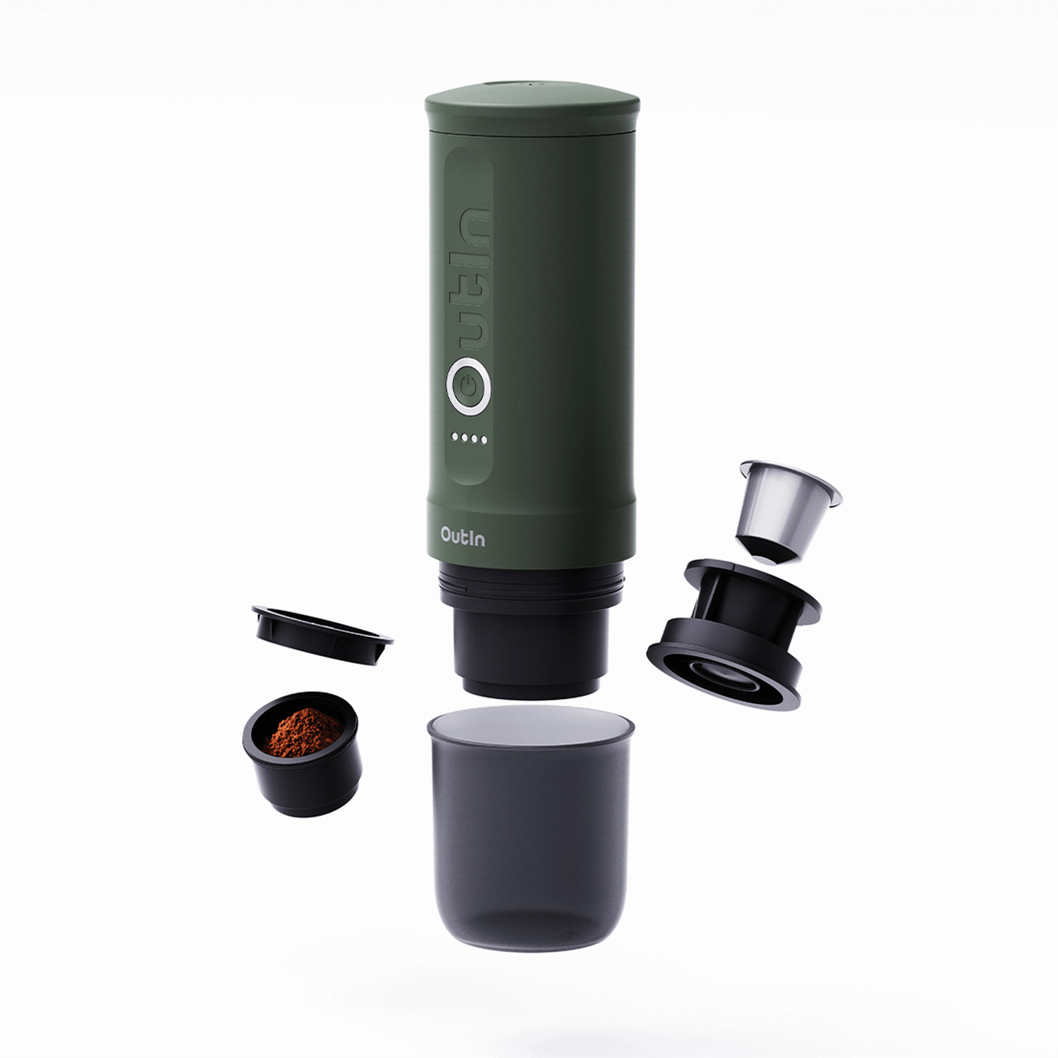 Outin - Nano Espresso Maker - Przenośny ekspres Forest Green