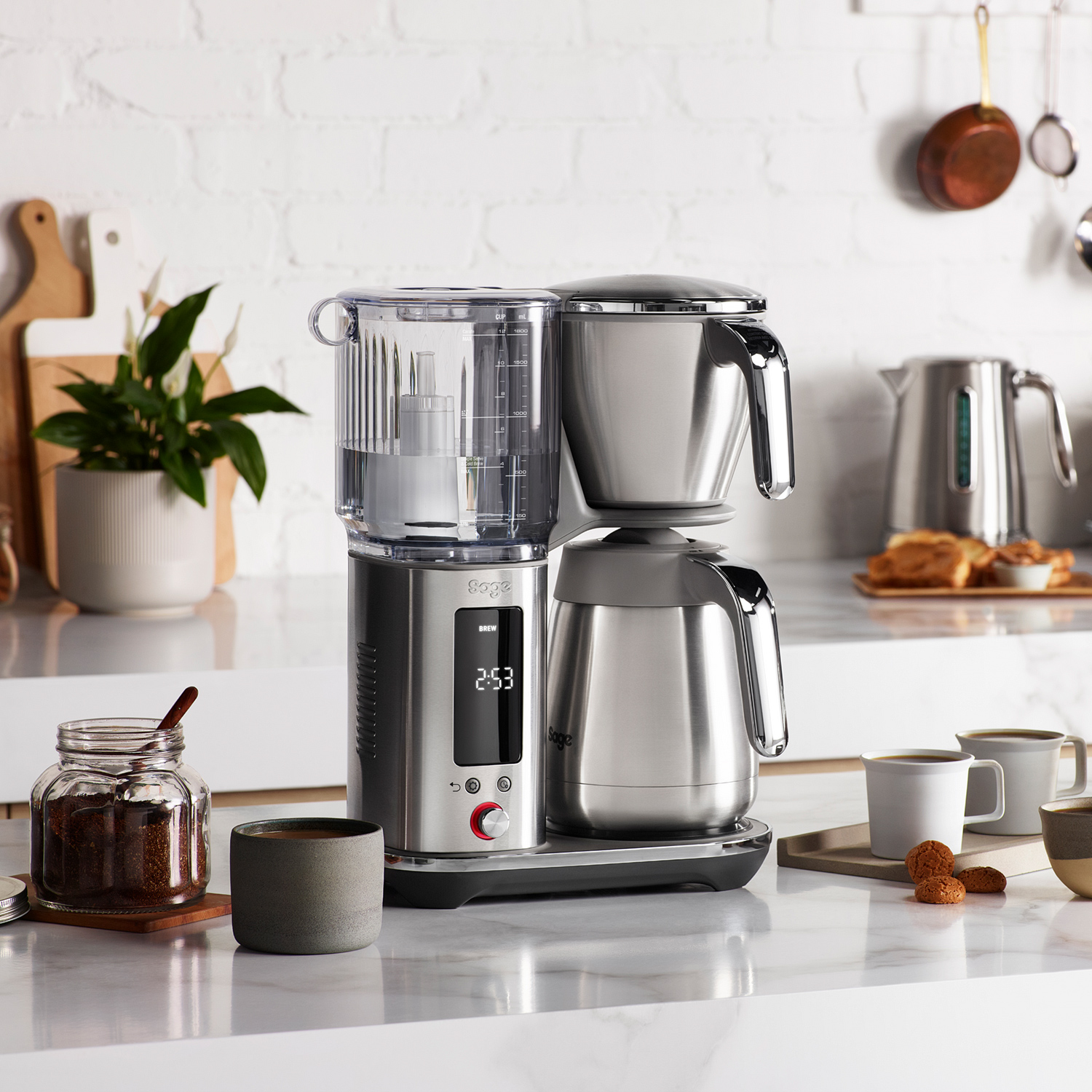 Sage - the Luxe Brewer Thermal - Filter Coffee Maker SDC465BSS - Silver