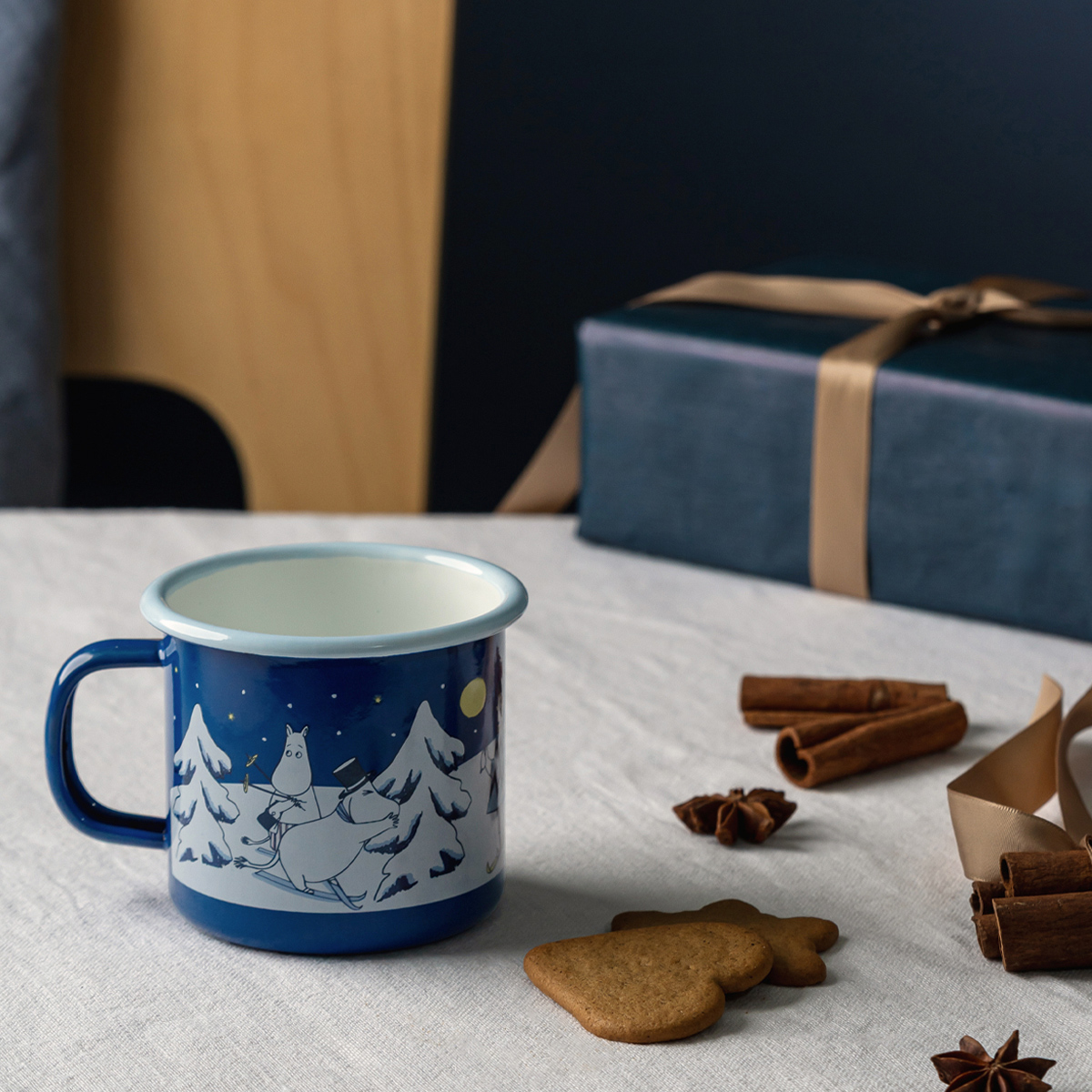 Moomin - kubek emaliowany Starry Night granatowy 370 ml