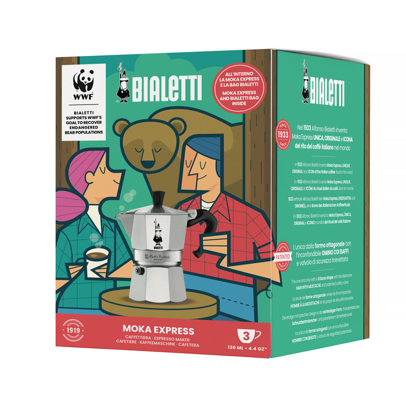 Bialetti - Moka Express 3tz + WWF Bag