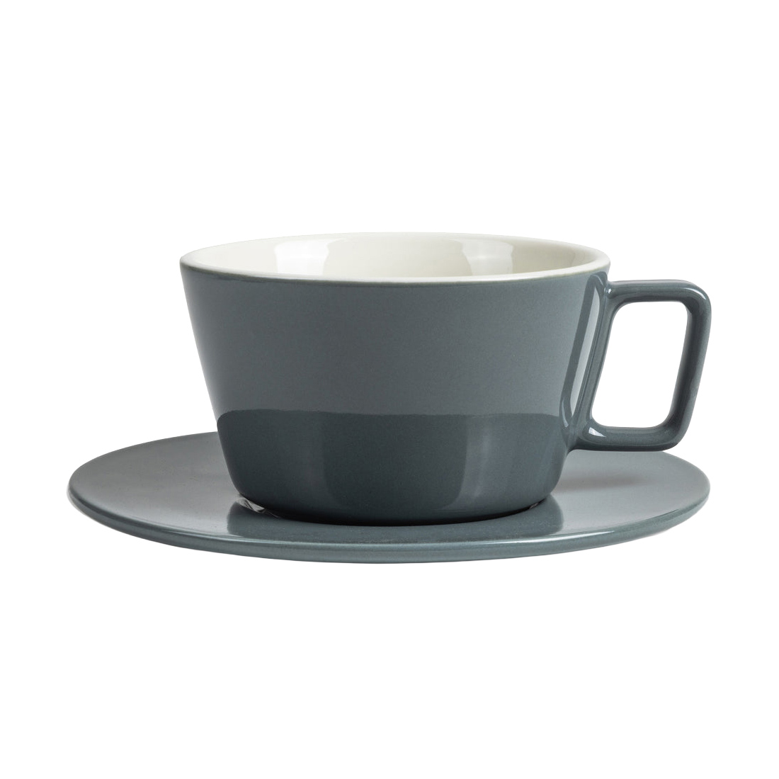 Espresso Gear - Filiżanka do latte ze spodkiem Peakabrew szara 350 ml