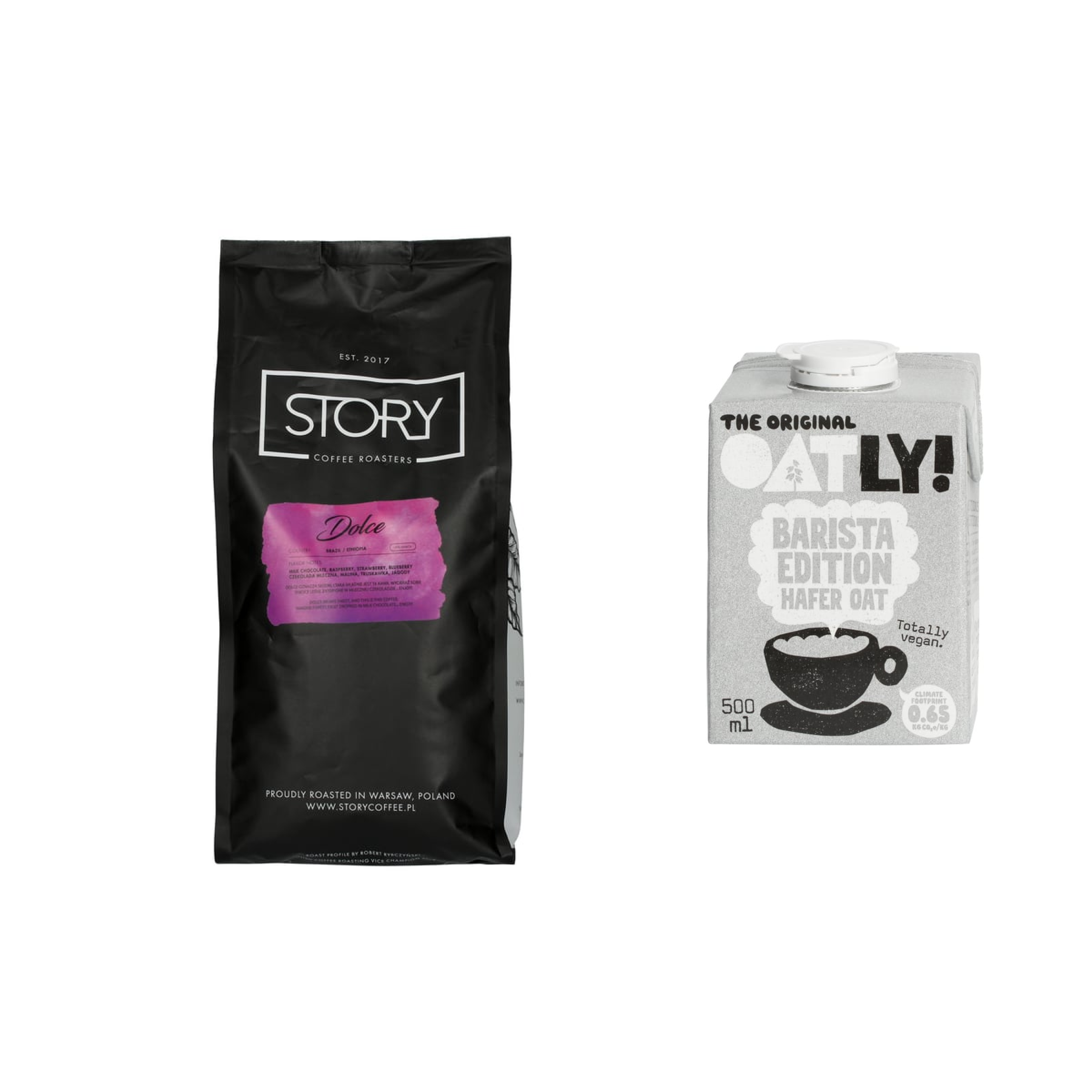 Zestaw Story Coffee Dolce Espresso 1kg + Oatly Barista 500ml