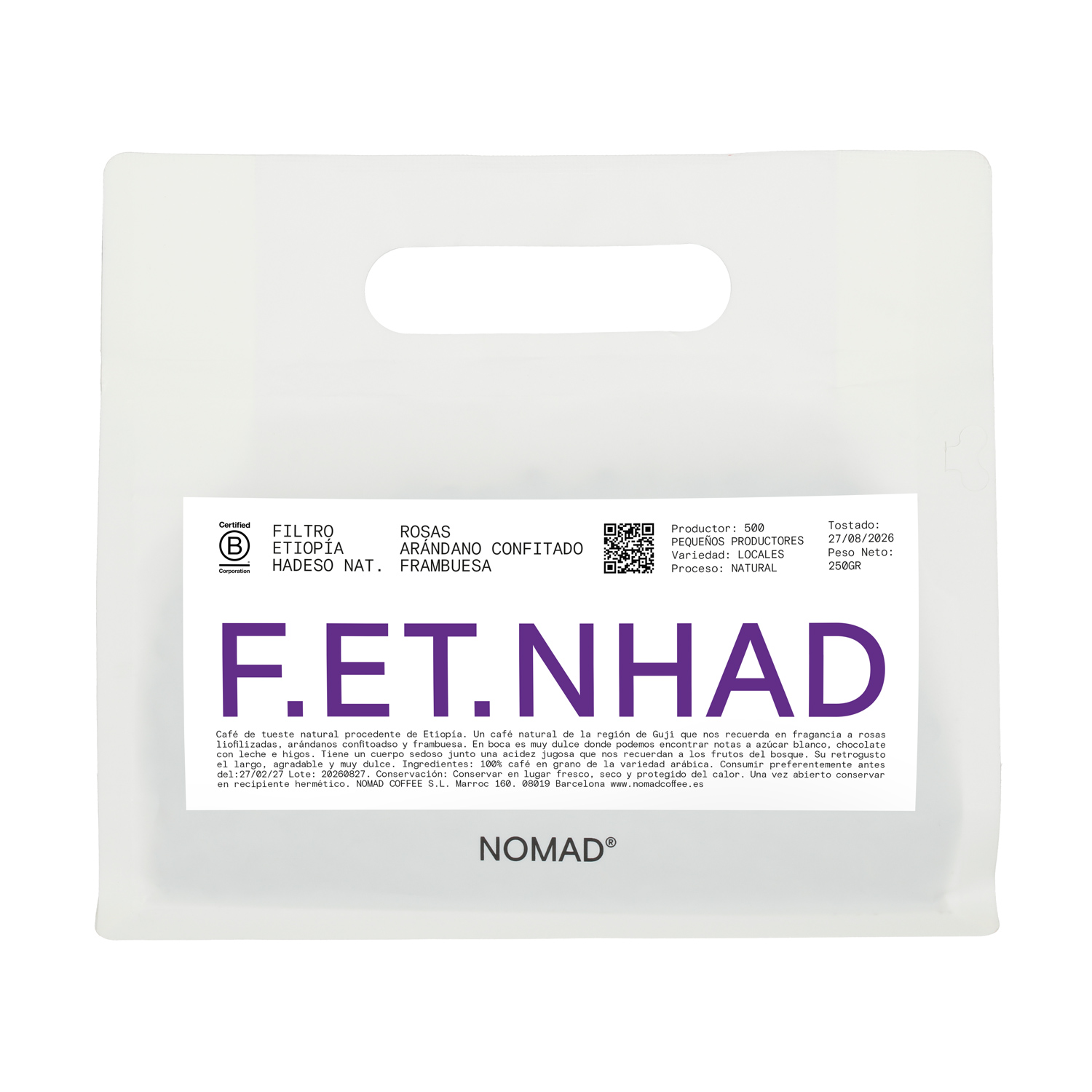 Nomad Coffee - kawa ziarnista Etiopia Shakiso Hadeso Natural Filter 250 g