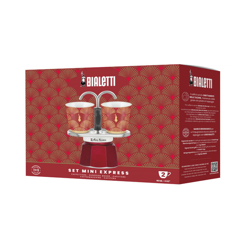 Bialetti - Deco Glamour - Mini Express 2tz Red + 2 Cups