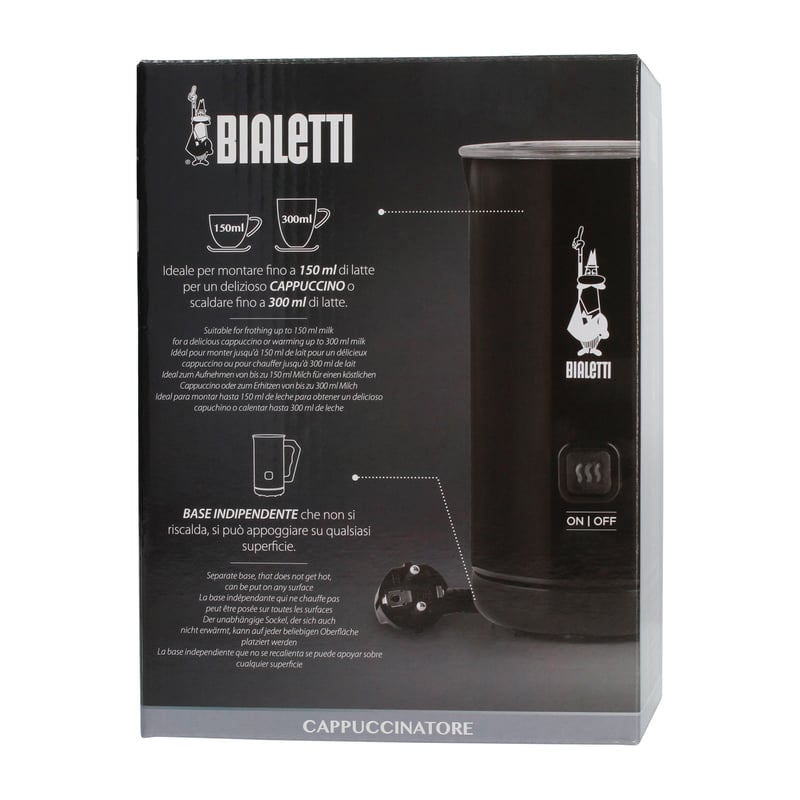 Bialetti Milk Frother MKF02 Nero - Elektryczny spieniacz do mleka Czarny